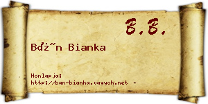 Bán Bianka névjegykártya
