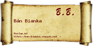 Bán Bianka névjegykártya