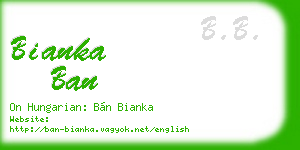 bianka ban business card