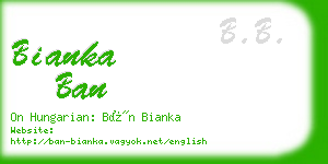 bianka ban business card